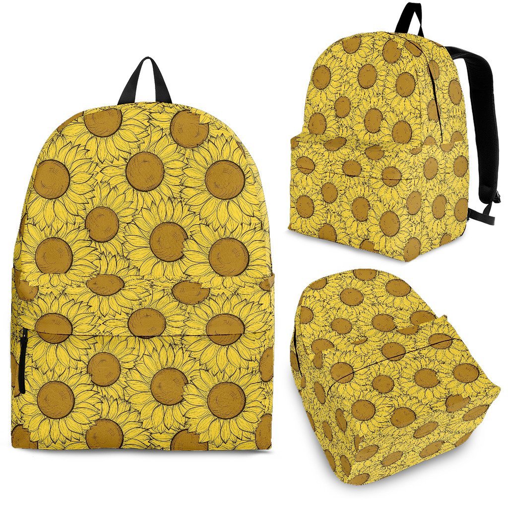 Sunflower Drawing Print Pattern Premium Backpack-grizzshop