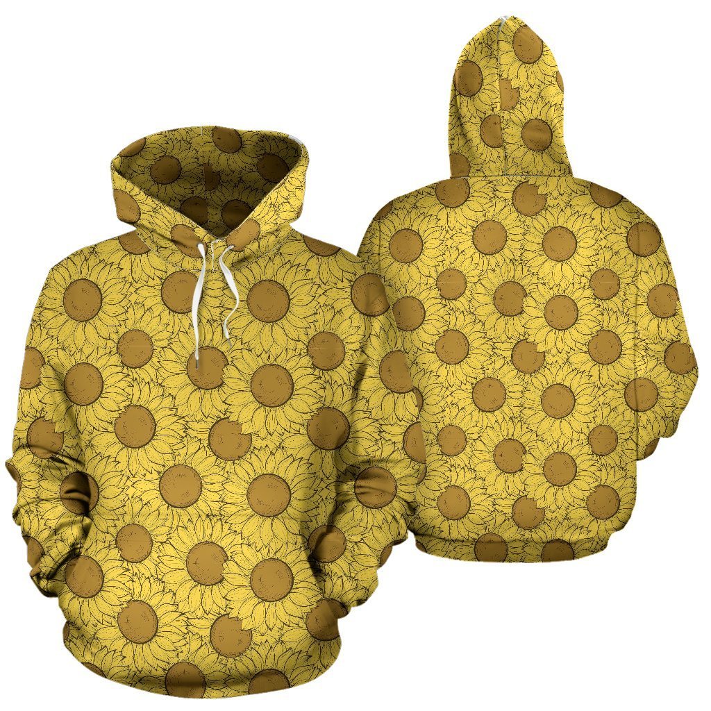 Sunflower Drawing Print Pattern Women Men Pullover Hoodie-grizzshop