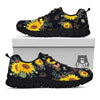 Sunflower Field Print Pattern Black Sneaker-grizzshop