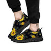 Sunflower Field Print Pattern Black Sneaker-grizzshop