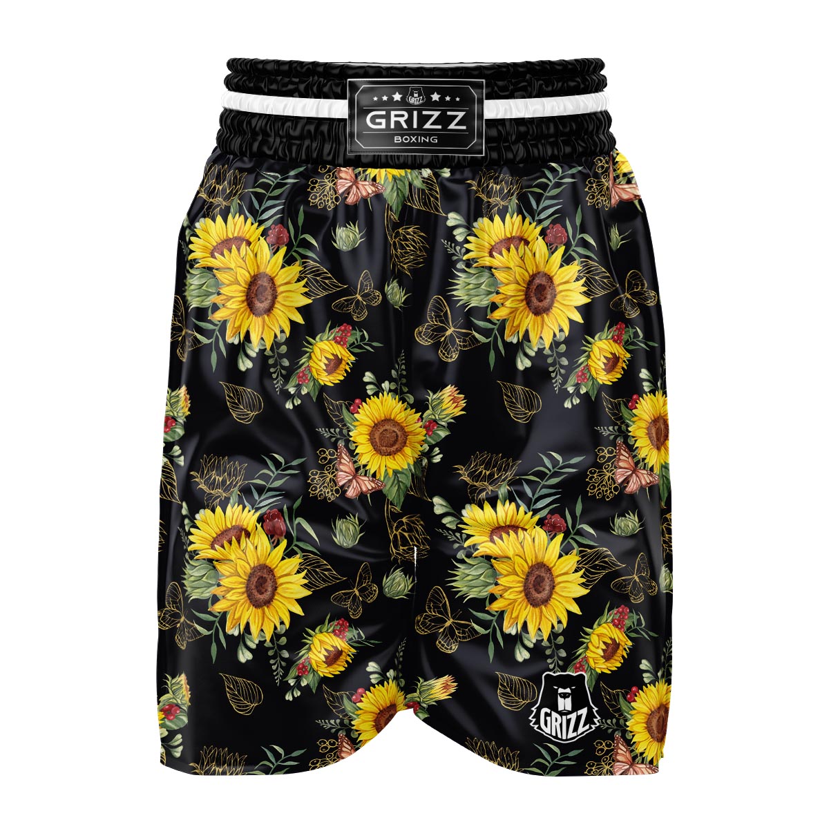 Sunflower Field Print Pattern Boxing Shorts-grizzshop