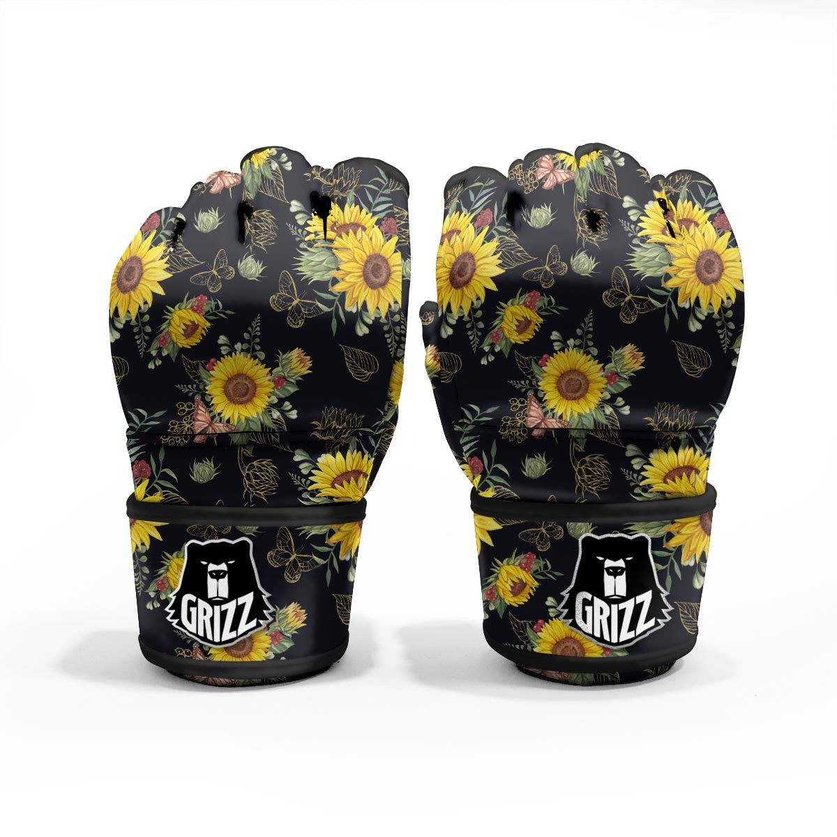 Sunflower Field Print Pattern MMA Gloves-grizzshop