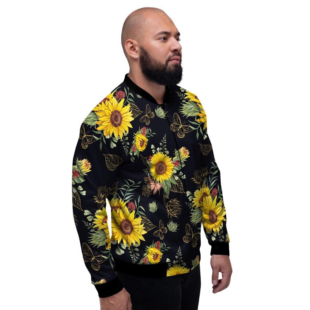 Sunflower Field Print Pattern Men's Bomber Jacket-grizzshop