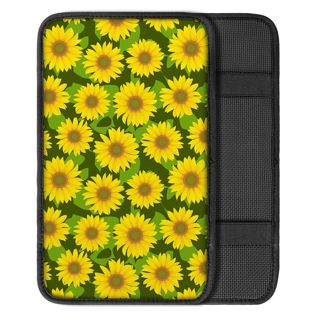 Sunflower Flower Print Car Console Cover-grizzshop