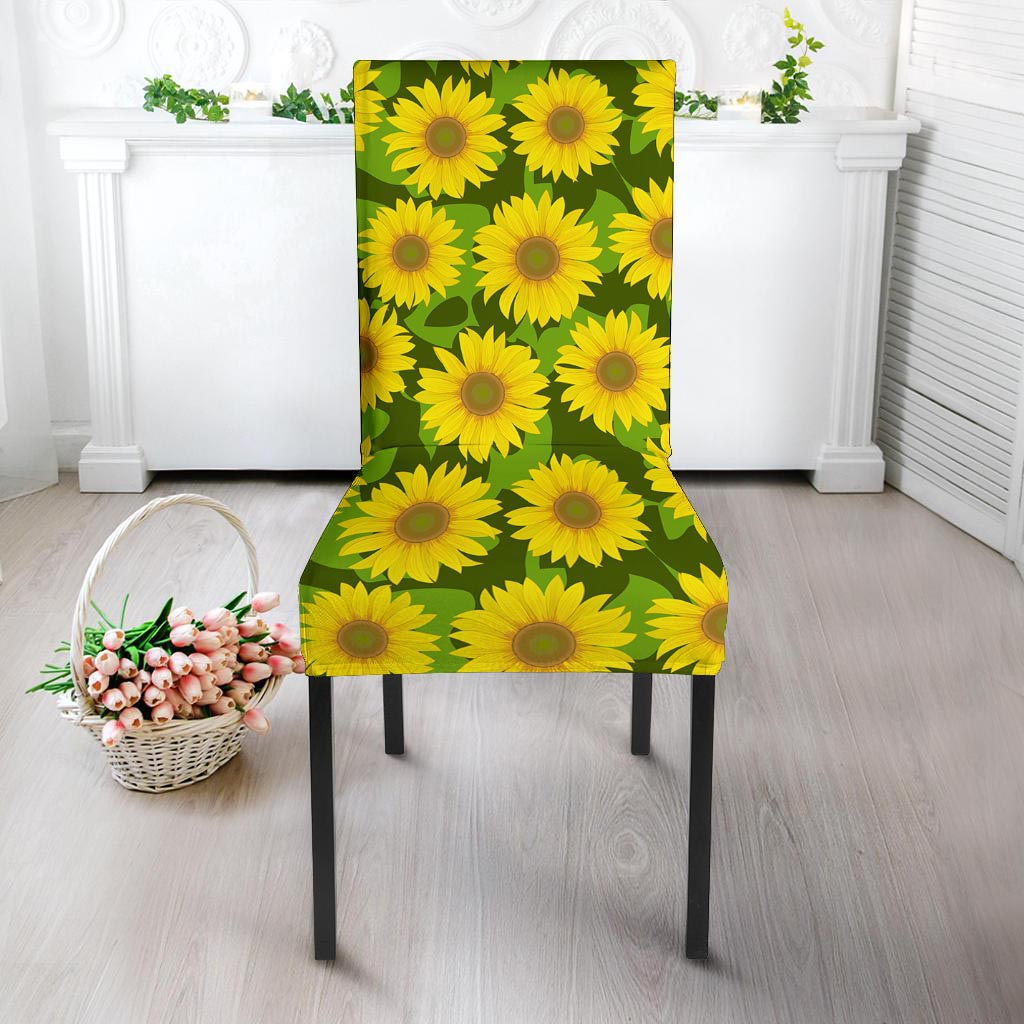 Sunflower Flower Print Chair Cover-grizzshop
