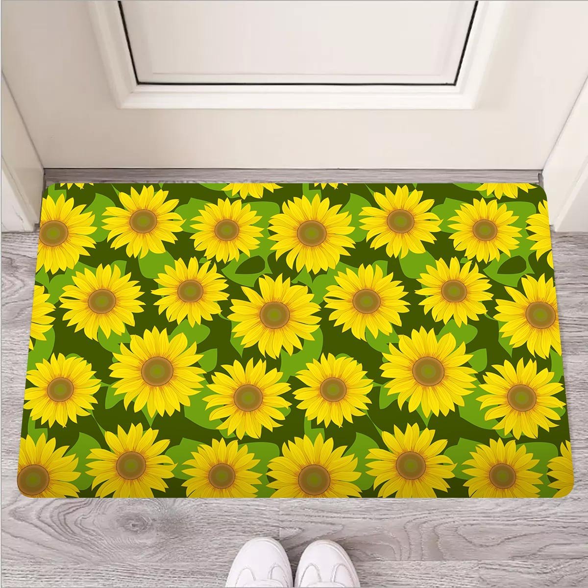 Sunflower Flower Print Door Mat-grizzshop