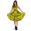 Sunflower Flower Print Dress-grizzshop