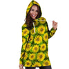 Sunflower Flower Print Hoodie Dress-grizzshop