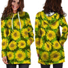 Sunflower Flower Print Hoodie Dress-grizzshop