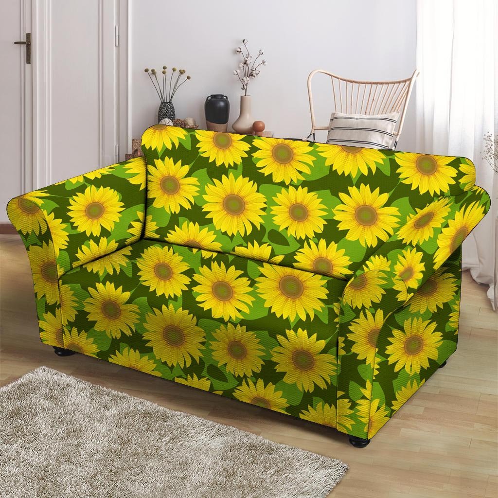 Sunflower Flower Print Loveseat Cover-grizzshop