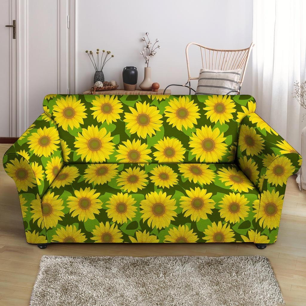 Sunflower Flower Print Loveseat Cover-grizzshop