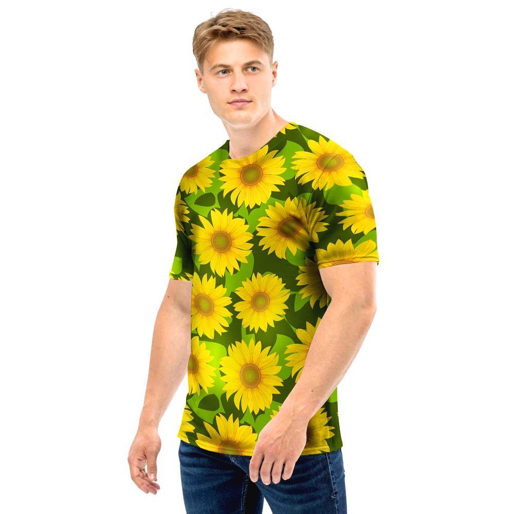 Sunflower Flower Print Men T Shirt-grizzshop