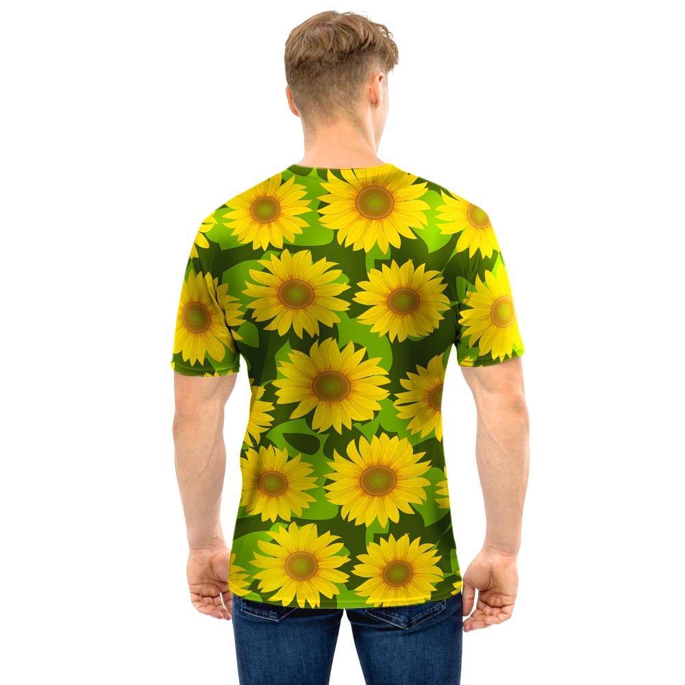 Sunflower Flower Print Men T Shirt-grizzshop