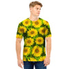 Sunflower Flower Print Men T Shirt-grizzshop