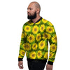 Sunflower Flower Print Men's Bomber Jacket-grizzshop