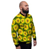 Sunflower Flower Print Men's Bomber Jacket-grizzshop