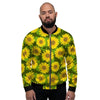 Sunflower Flower Print Men's Bomber Jacket-grizzshop