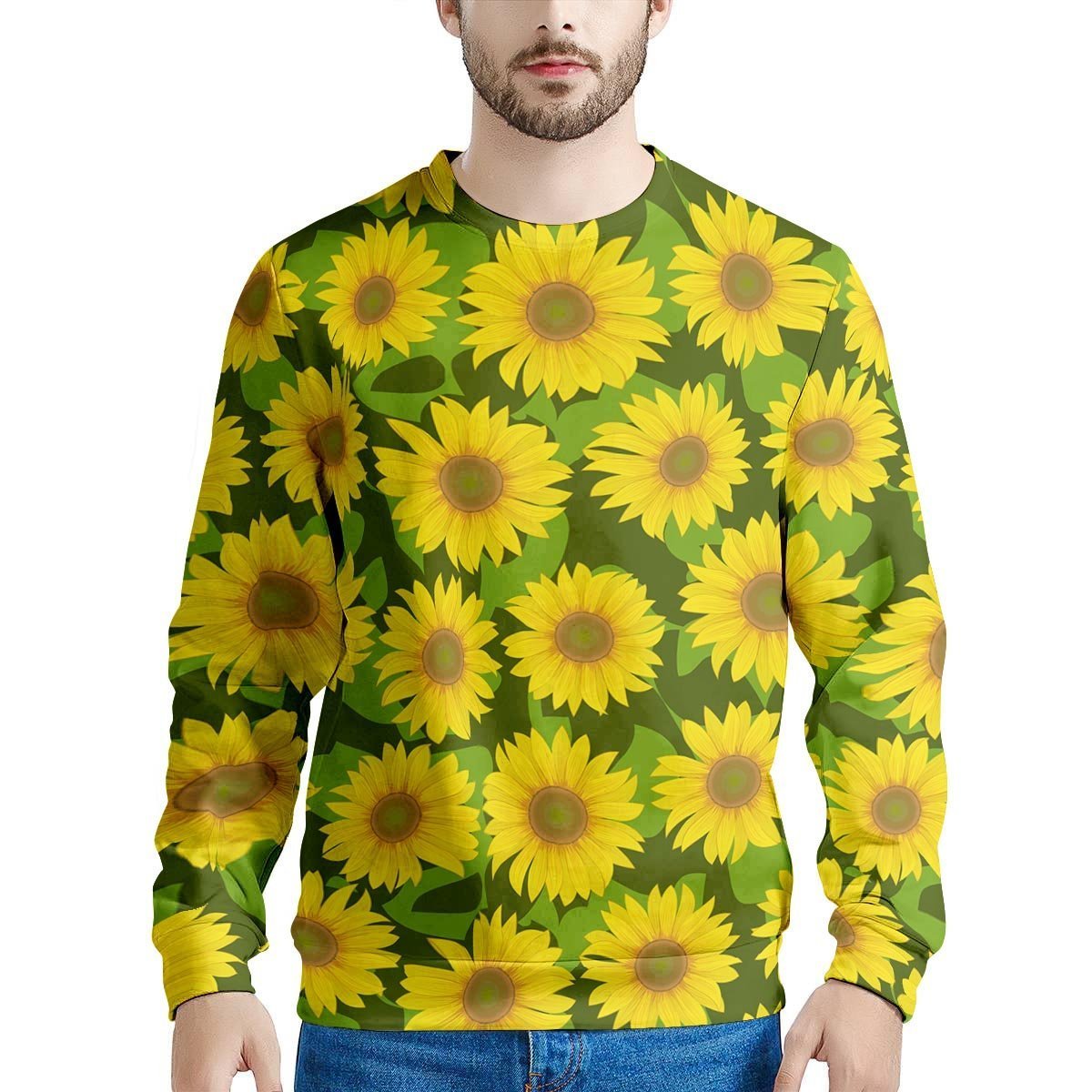 Sunflower Flower Print Men's Sweatshirt-grizzshop