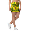 Sunflower Flower Print Mini Skirt-grizzshop