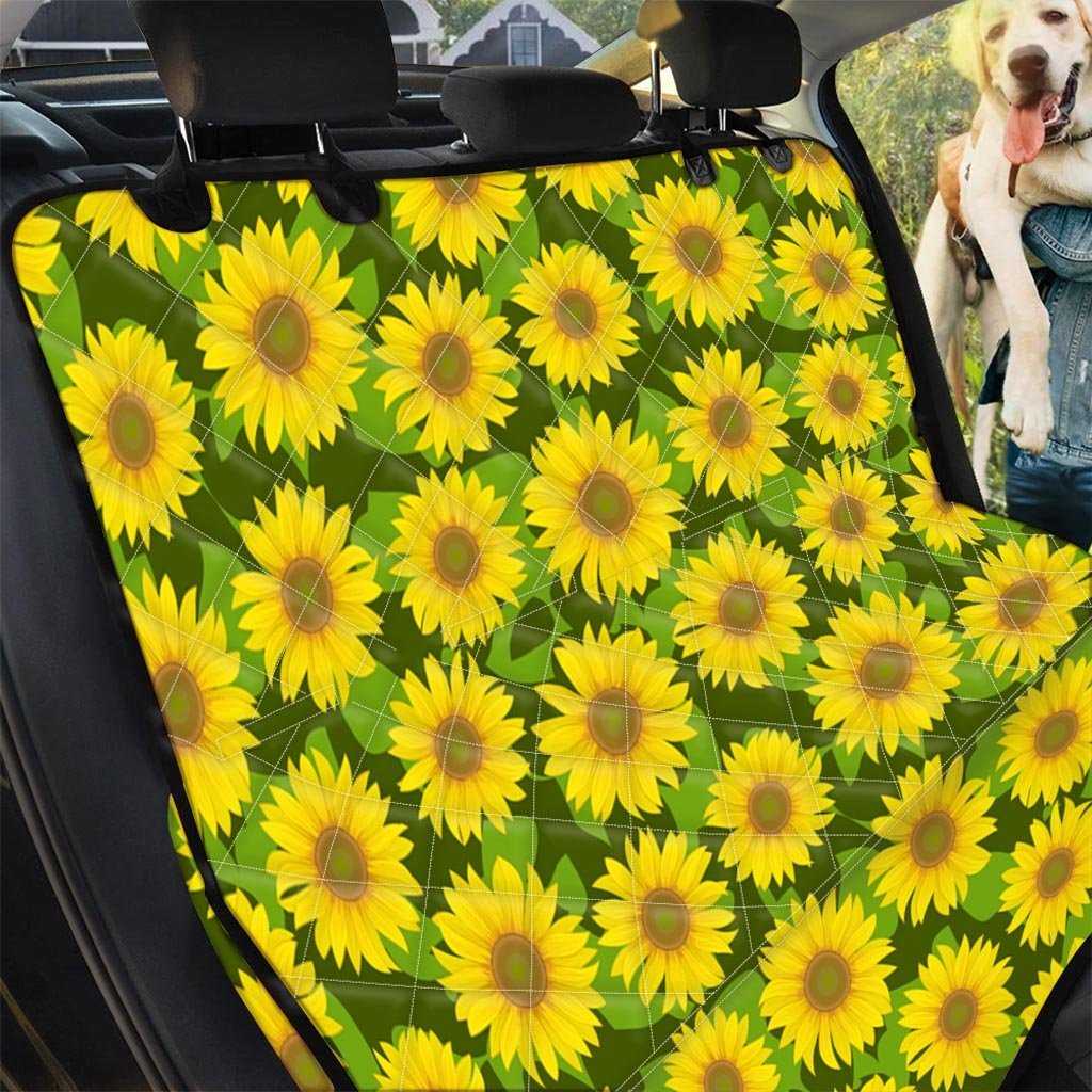 Sunflower Flower Print Pet Car Seat Cover-grizzshop