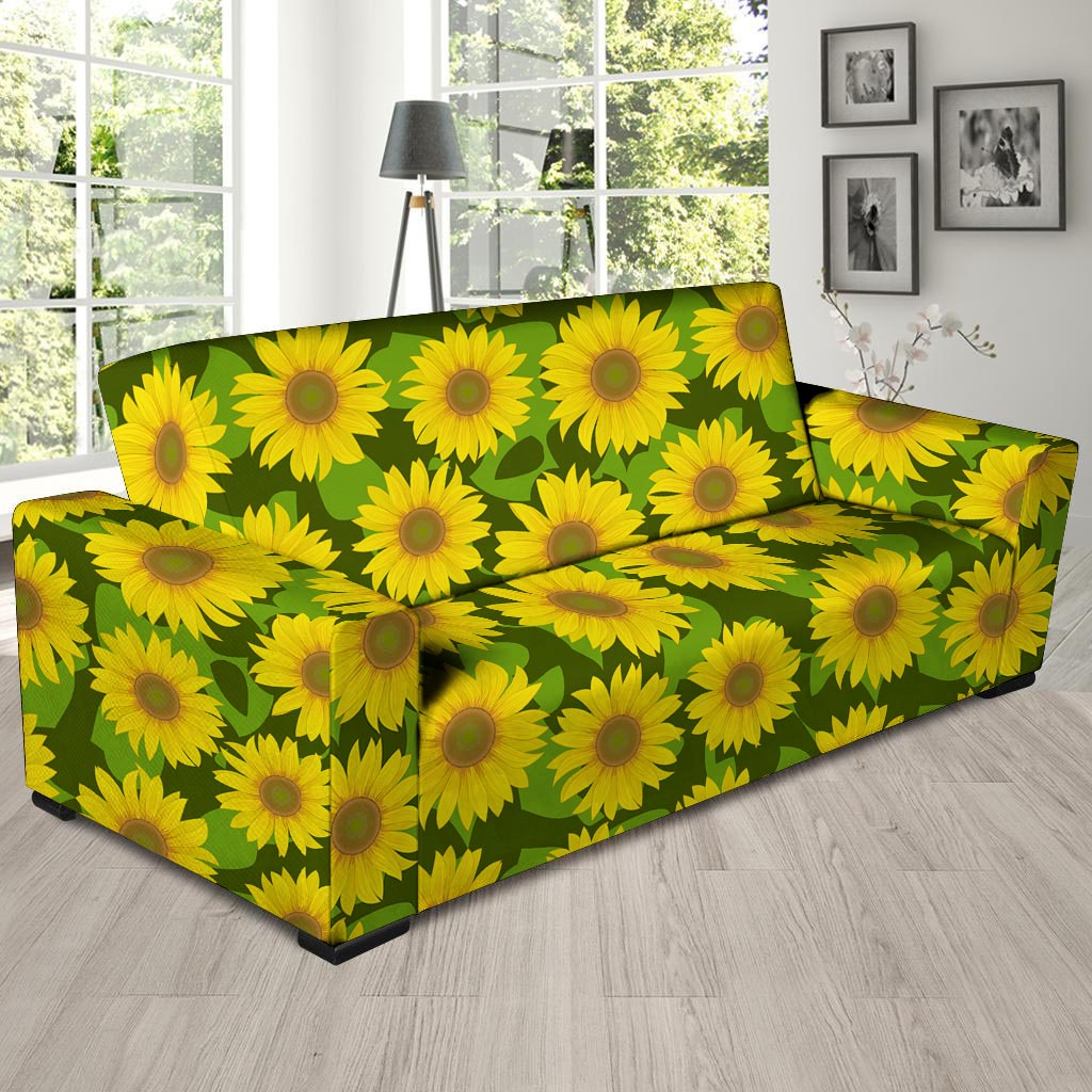 Sunflower Flower Print Sofa Cover-grizzshop