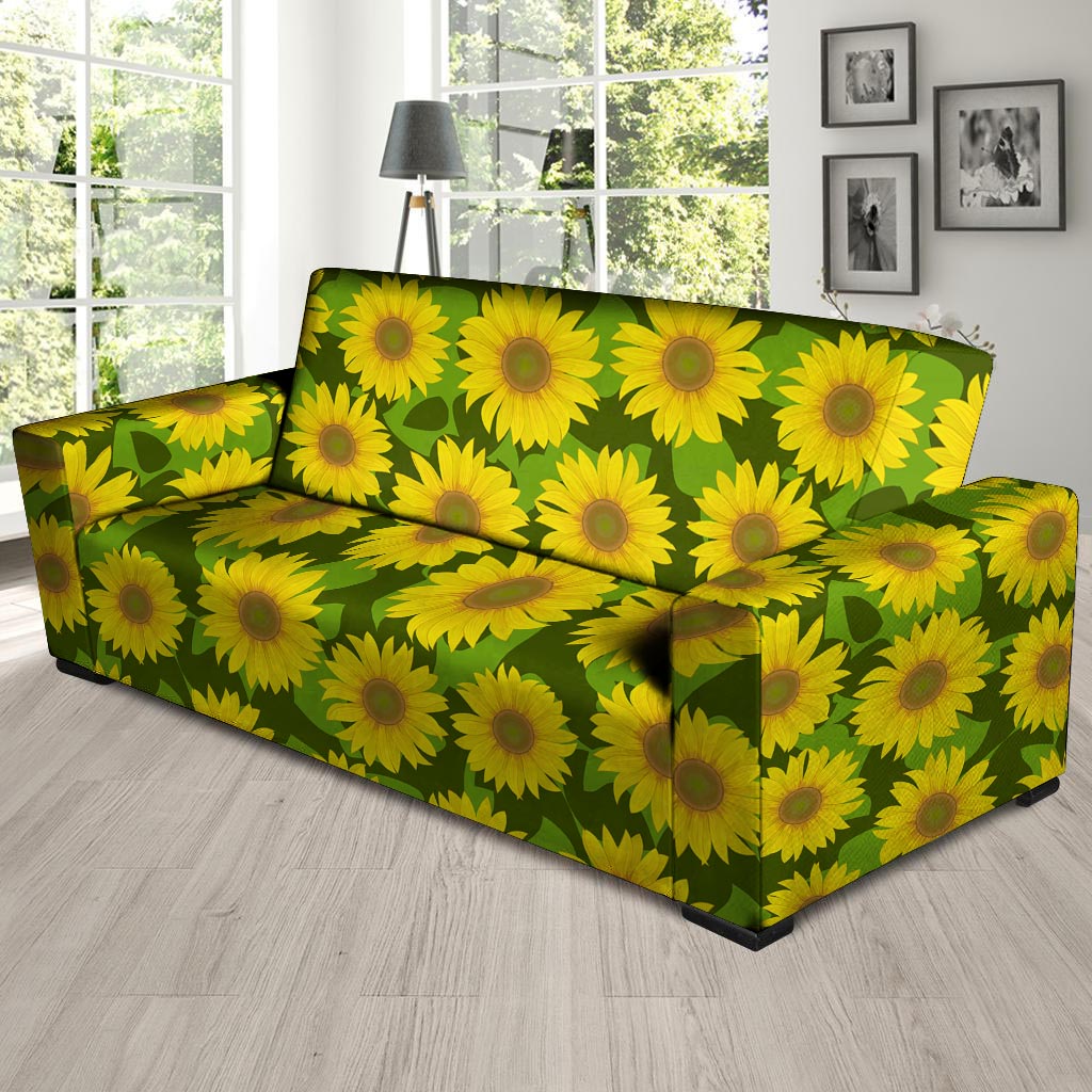 Sunflower Flower Print Sofa Cover-grizzshop