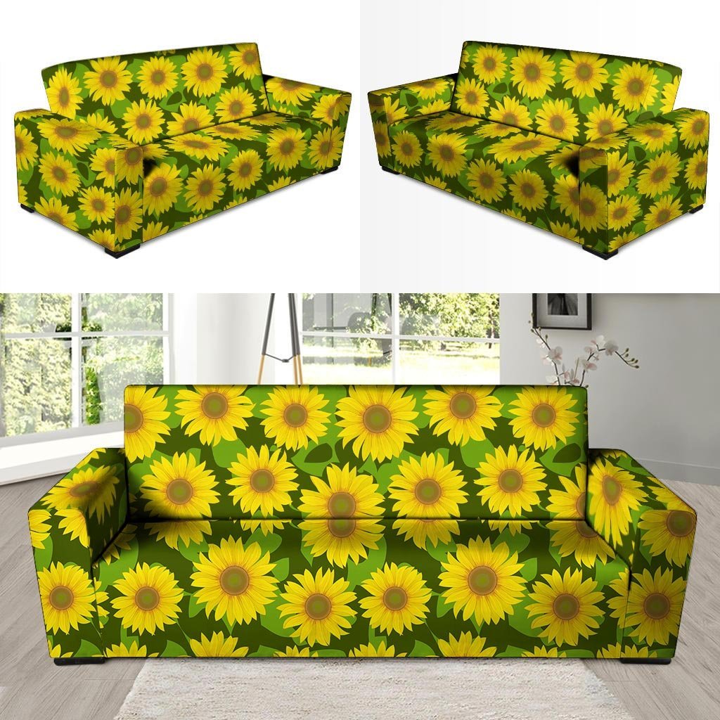 Sunflower Flower Print Sofa Cover-grizzshop