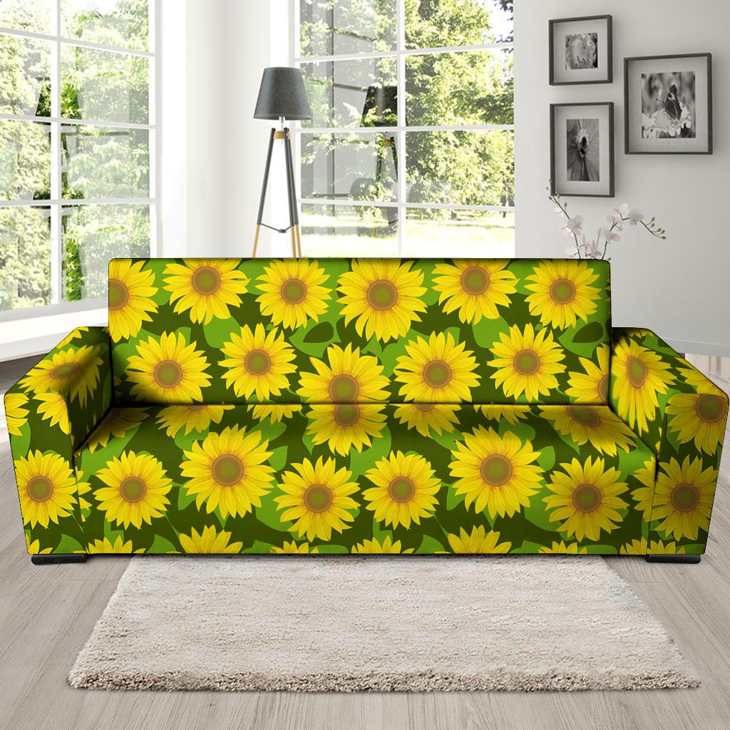 Sunflower Flower Print Sofa Cover-grizzshop