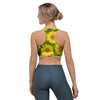 Sunflower Flower Print Sports Bra-grizzshop