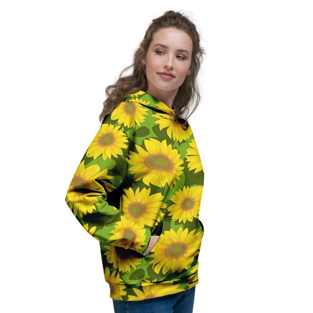 Sunflower Flower Print Women's Hoodie-grizzshop