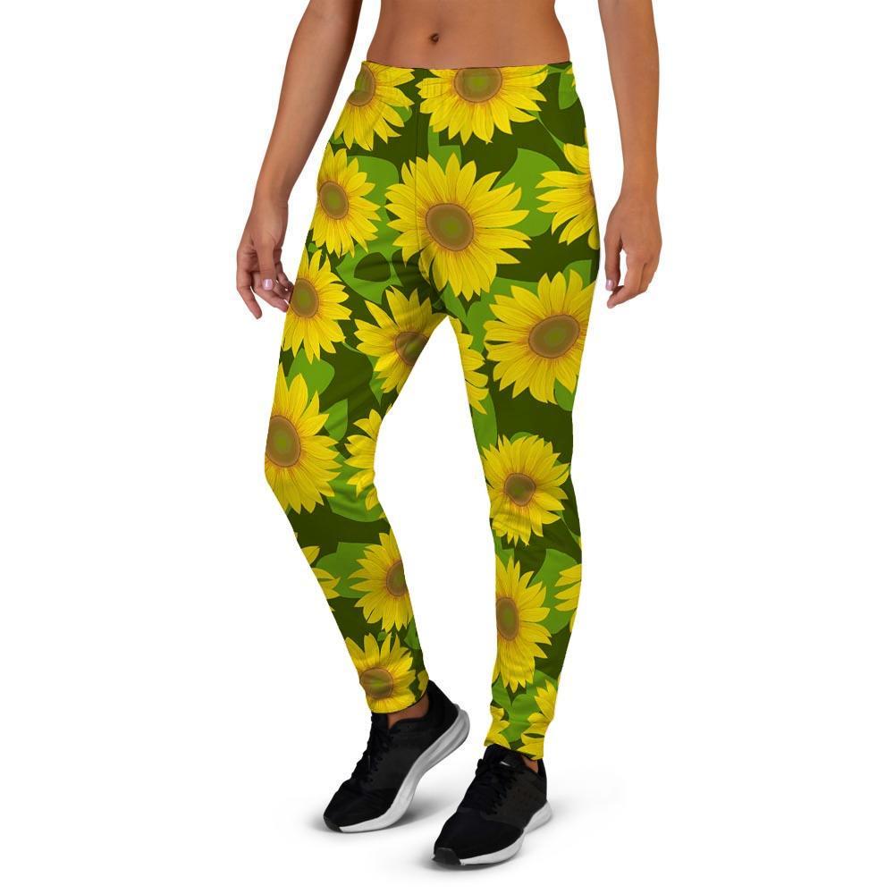 Sunflower Flower Print Women's Joggers-grizzshop