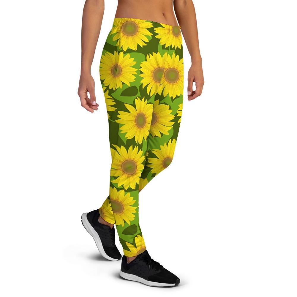 Sunflower Flower Print Women's Joggers-grizzshop