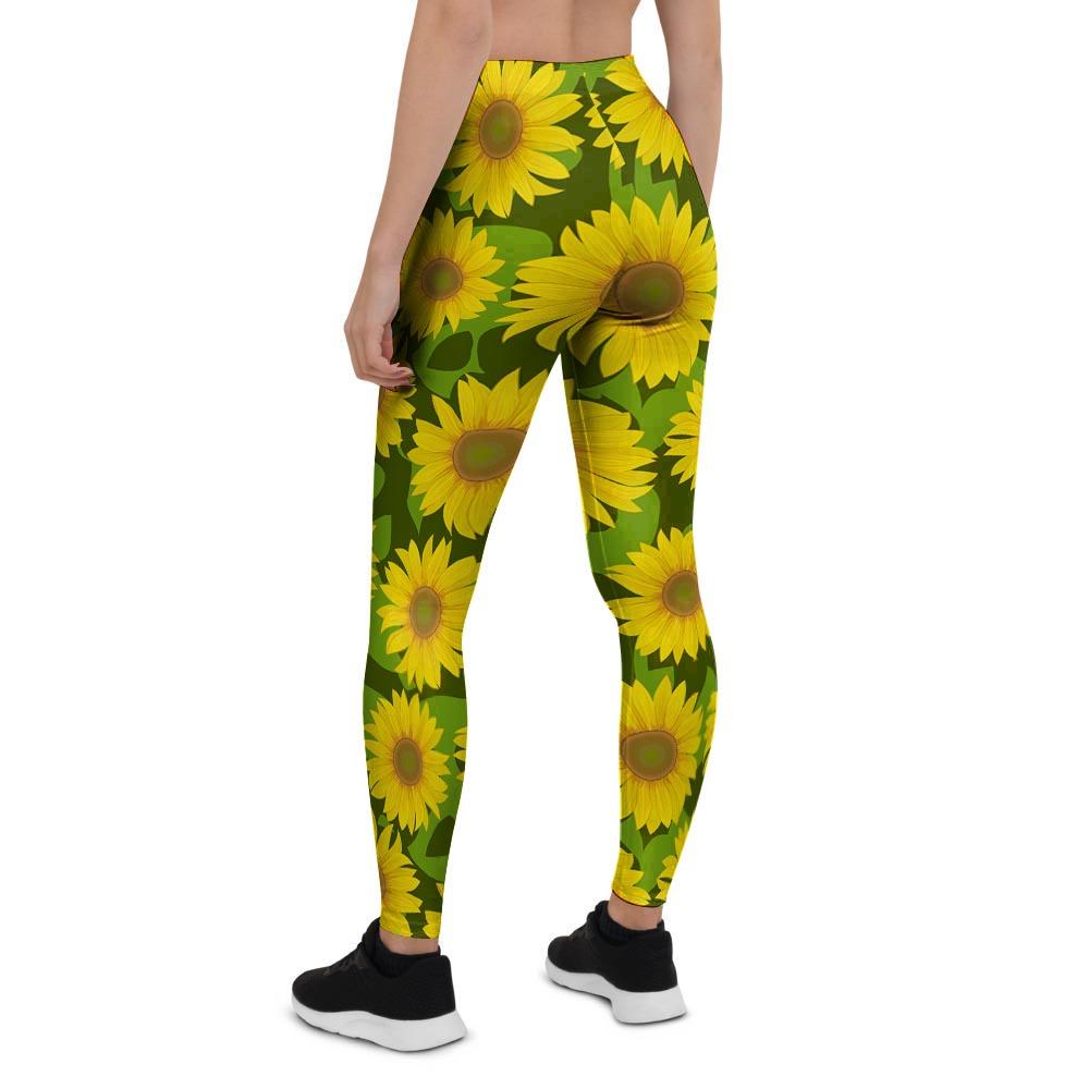 Sunflower Flower Print Women's Leggings-grizzshop