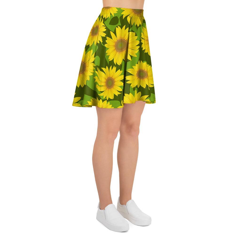 Sunflower Flower Print Women's Skirt-grizzshop