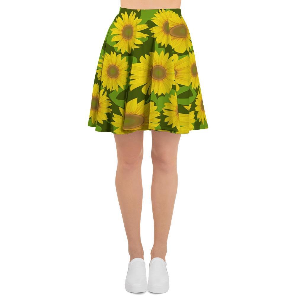 Sunflower Flower Print Women's Skirt-grizzshop