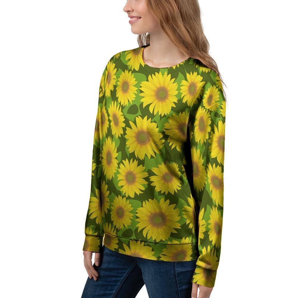 Sunflower Flower Print Women's Sweatshirt-grizzshop