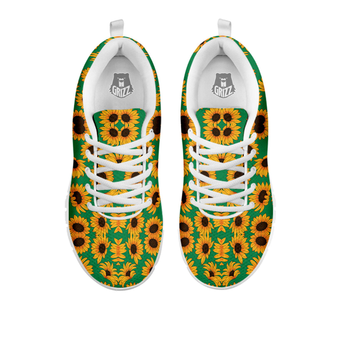 Sunflower Green Print Pattern White Sneaker-grizzshop