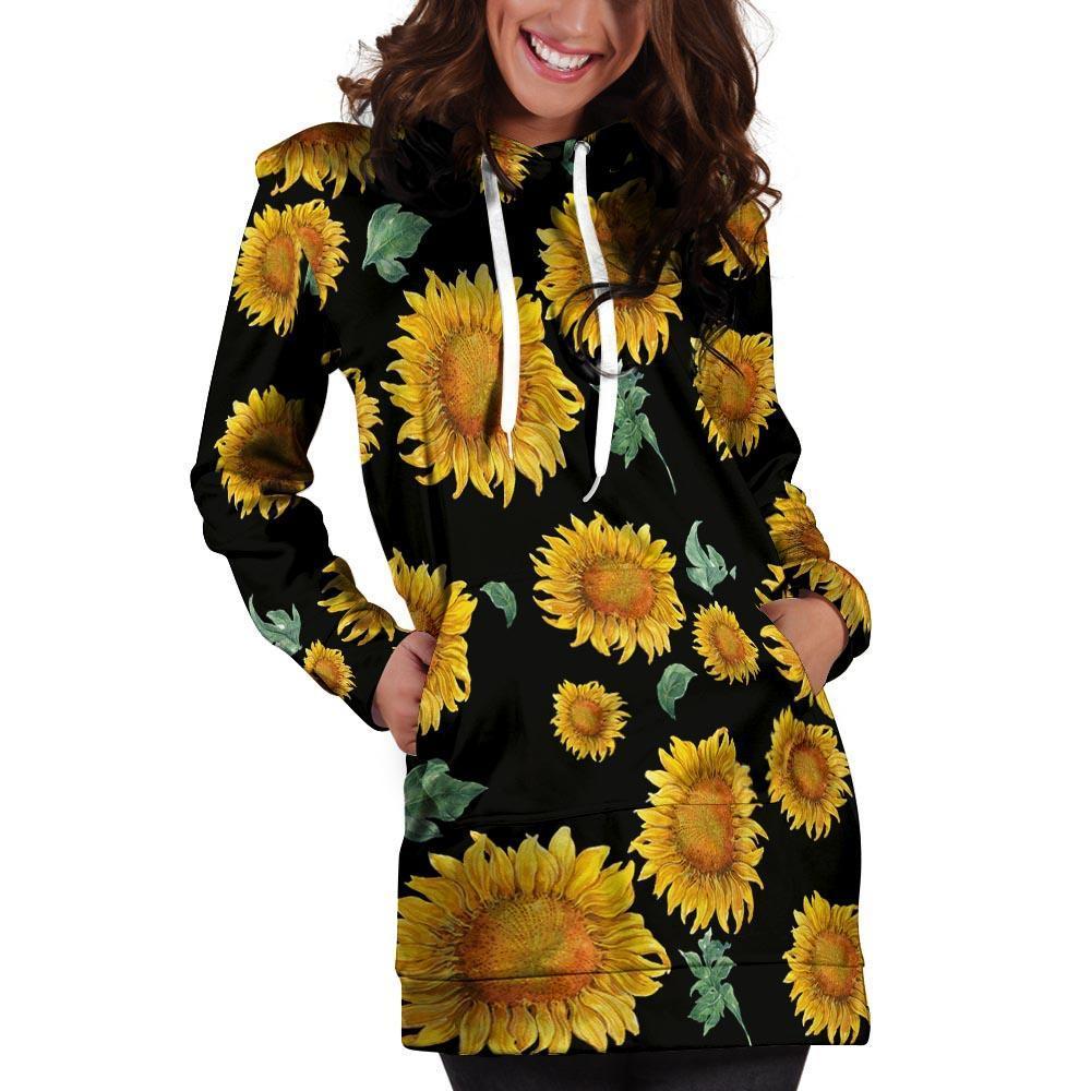 Sunflower Hoodie Dress-grizzshop