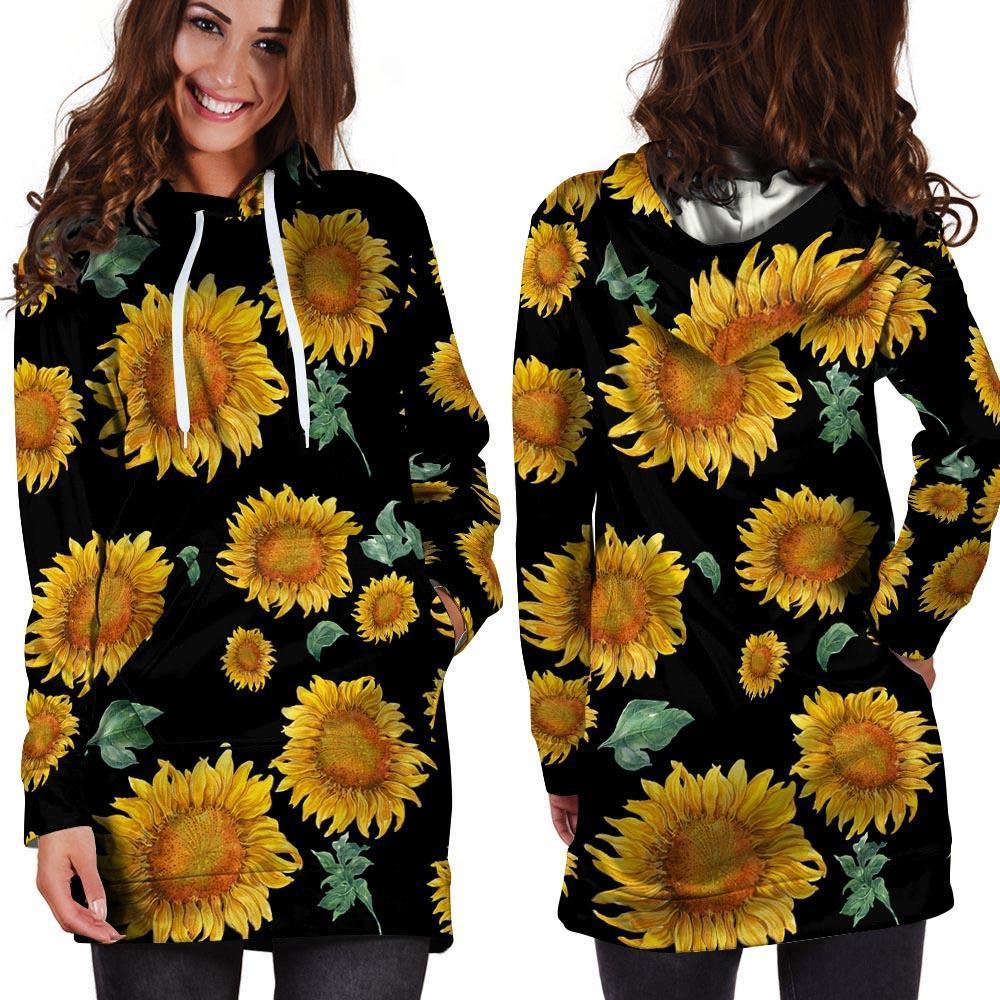 Sunflower Hoodie Dress-grizzshop