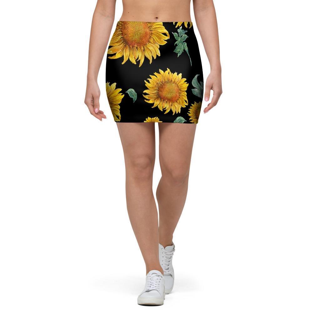 Sunflower Mini Skirt-grizzshop