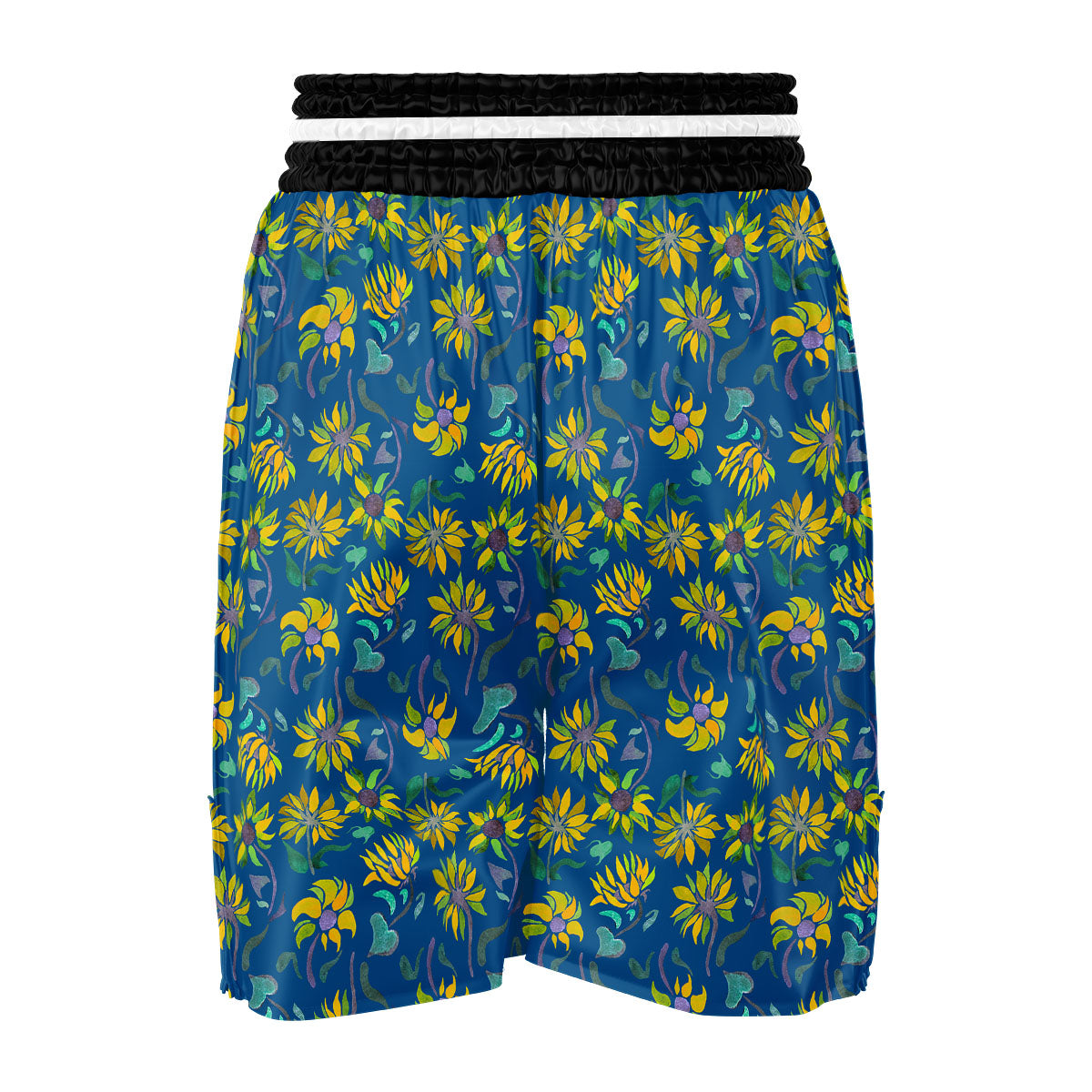 Sunflower Navy Print Pattern Boxing Shorts-grizzshop
