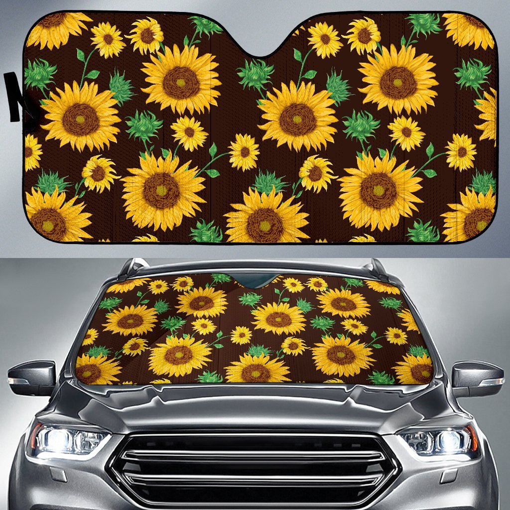 Sunflower Pattern Print Car Sun Shade-grizzshop