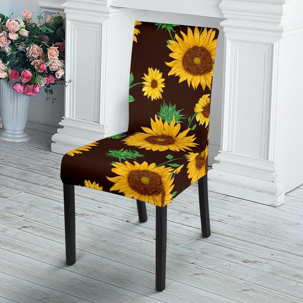 Sunflower Pattern Print Chair Cover-grizzshop