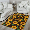 Sunflower Pattern Print Floor Mat-grizzshop