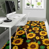 Sunflower Pattern Print Floor Mat-grizzshop