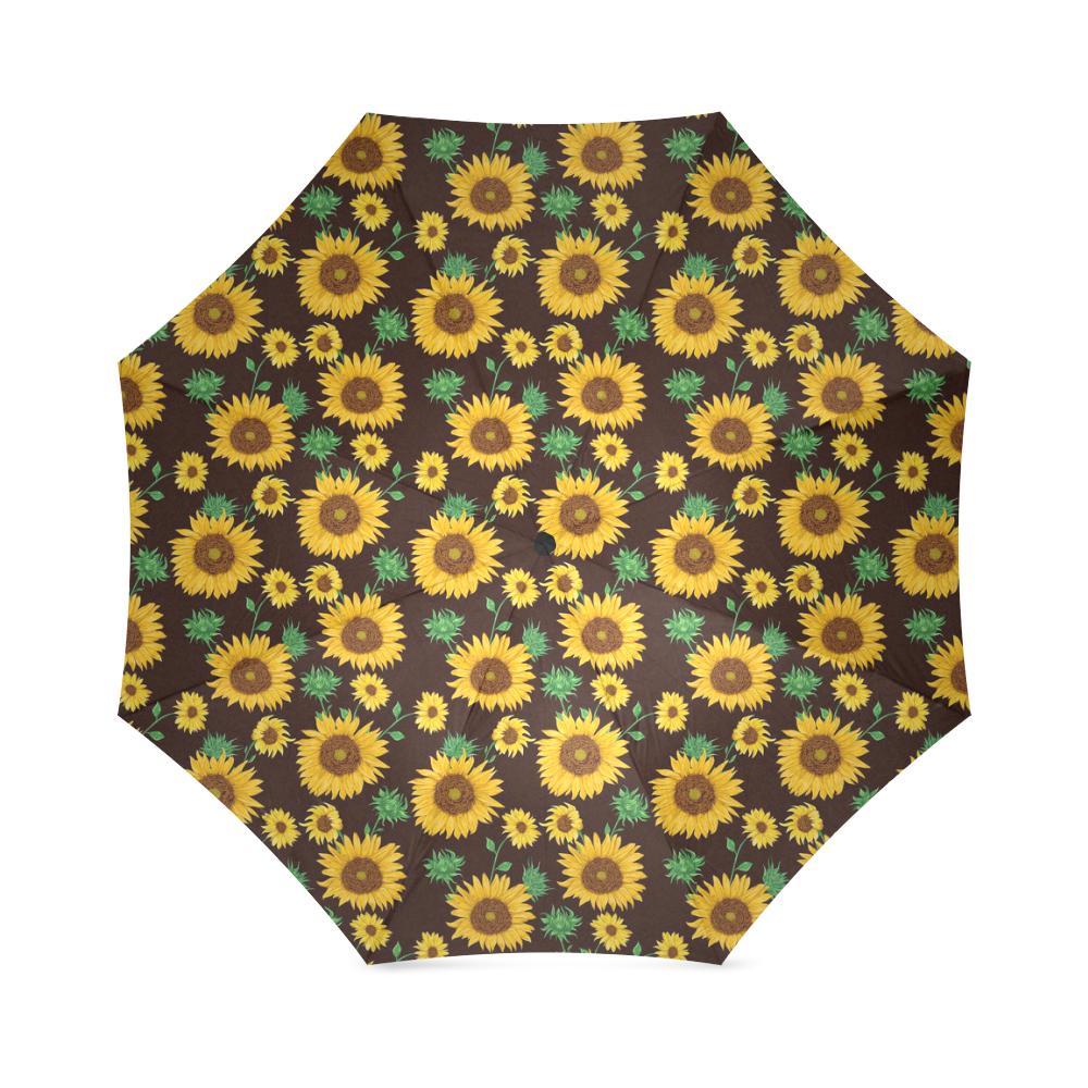 Sunflower Pattern Print Foldable Umbrellav-grizzshop