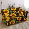 Sunflower Pattern Print Loveseat Cover-grizzshop