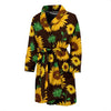 Sunflower Pattern Print Men Long Robe-grizzshop