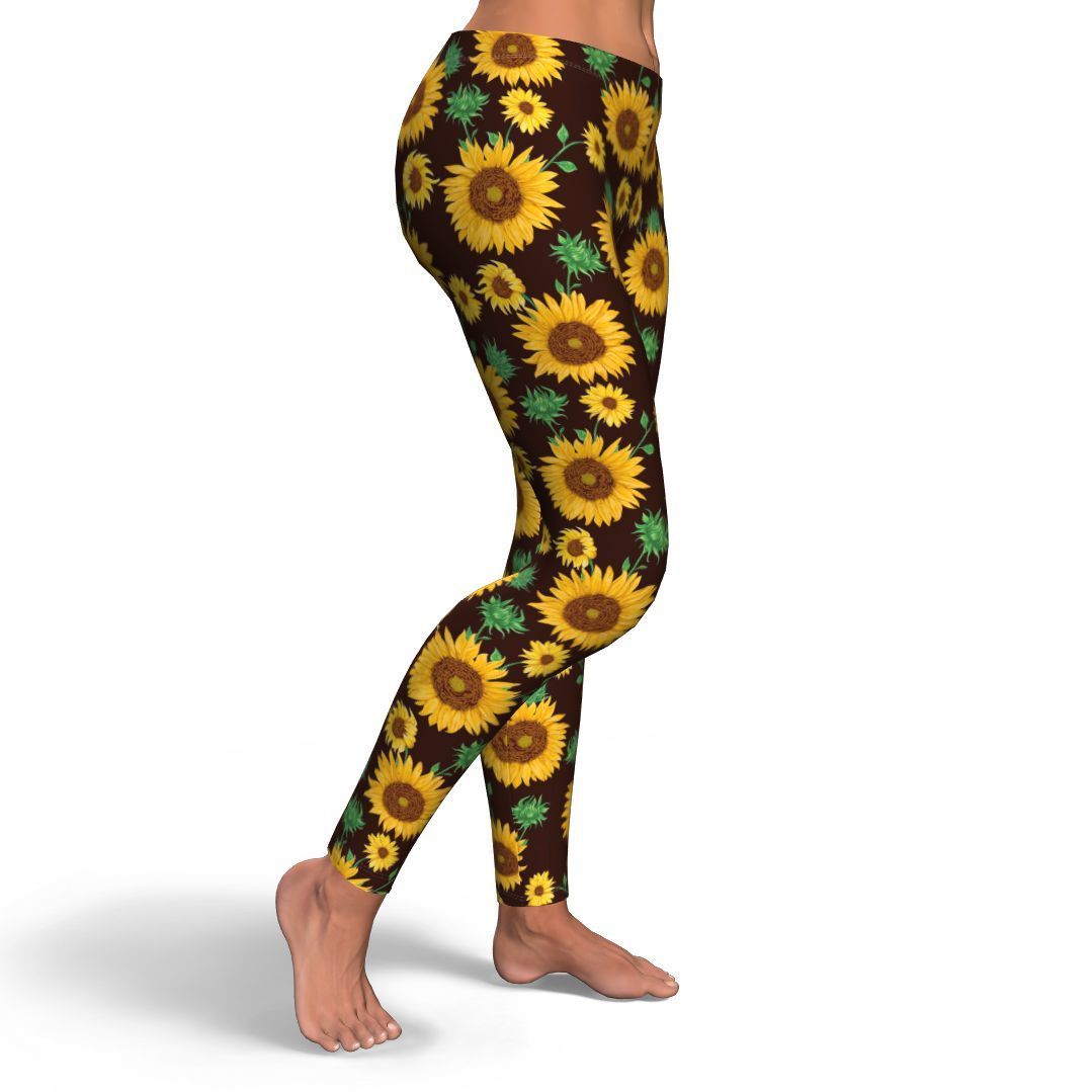 Sunflower Pattern Print Pattern Women Leggings-grizzshop