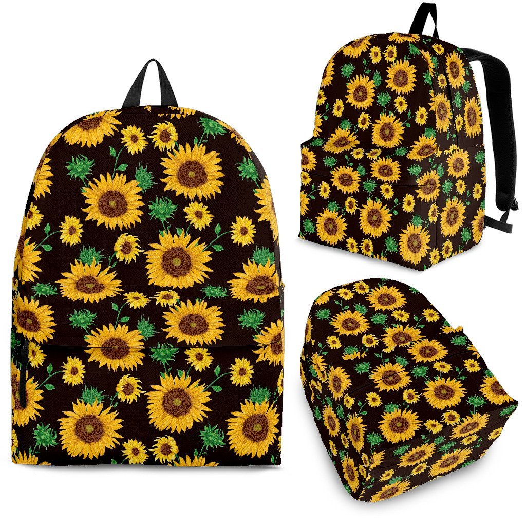 Sunflower Pattern Print Premium Backpack-grizzshop